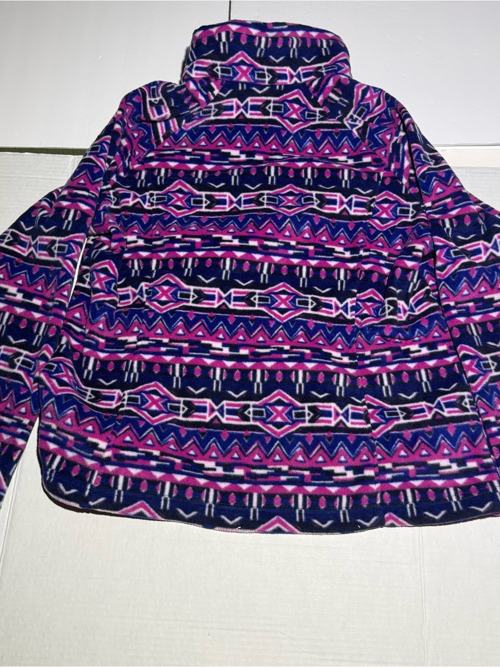 Columbia Women Dark Sapphire 80s Stripe Benton Springs FZ Fleece Jacket Size XL - Picture 8 of 9